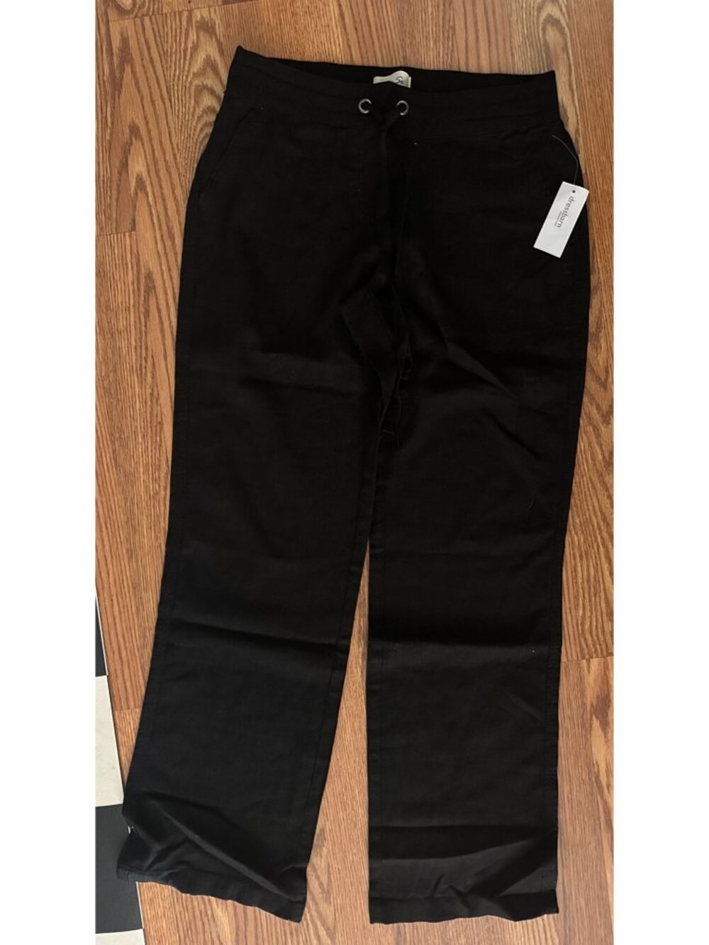 NWT Black linen blend Per Se black pants Small